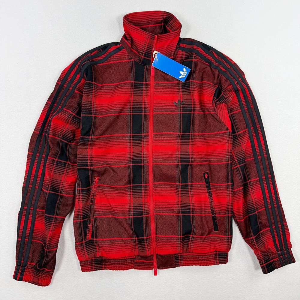 Adidas Classic Track Top 'Red Black Tartan Plaid' / Size S Mens / KD0486, NEW